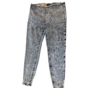 Women’s High-Waist Acid Wash Jeans - Blue